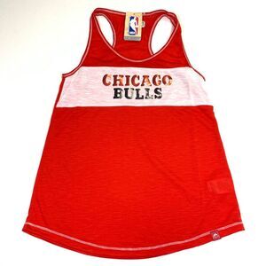 Chicago Bulls NBA Womens Red Scoop Neck Sleeveless Tank Top Size Small‎